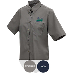 Women's Short Sleeve Poplin Shirt with Pocket