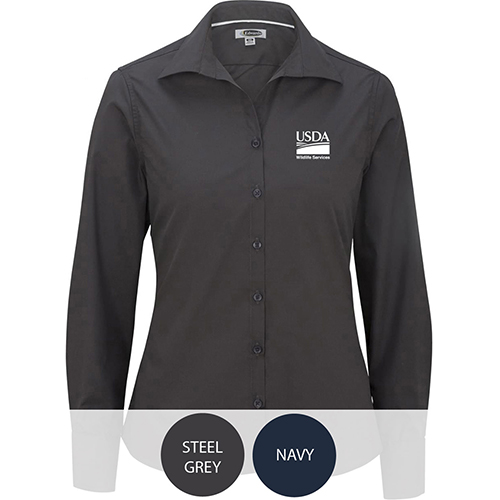 Womens Long Sleeve Lightweight Poplin Shirt