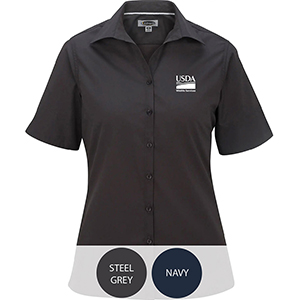 Womens Short Sleeve Lightweight Poplin Shirt