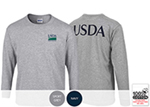 Men's Long Sleeve Cotton T-Shirt with USDA on Back